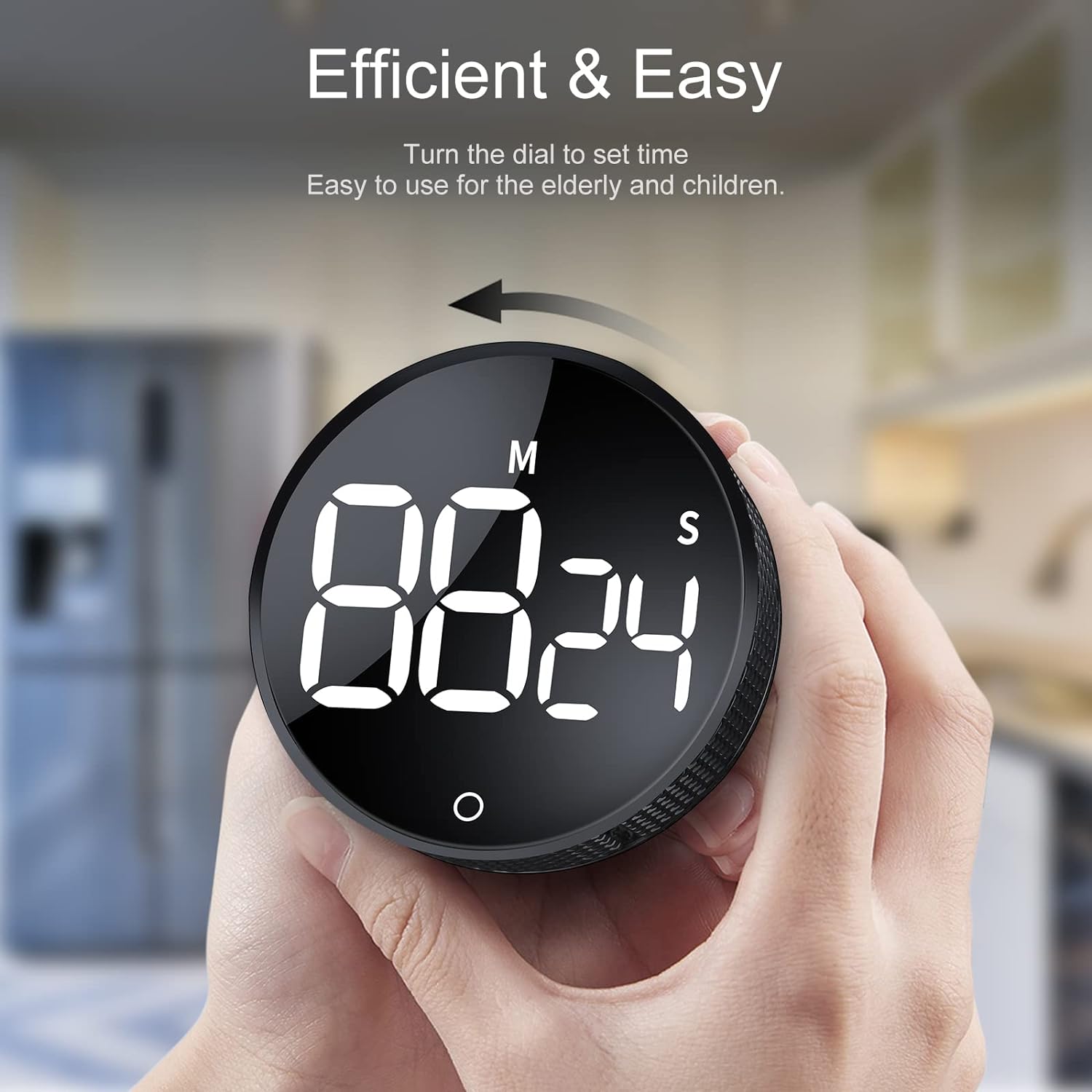 Digital Kitchen Timers, Visual timers Large LED Display Magnetic Countdown Countup Timer for Classroom Cooking Fitness Baking Studying Teaching, Easy for Kids and Seniors Black