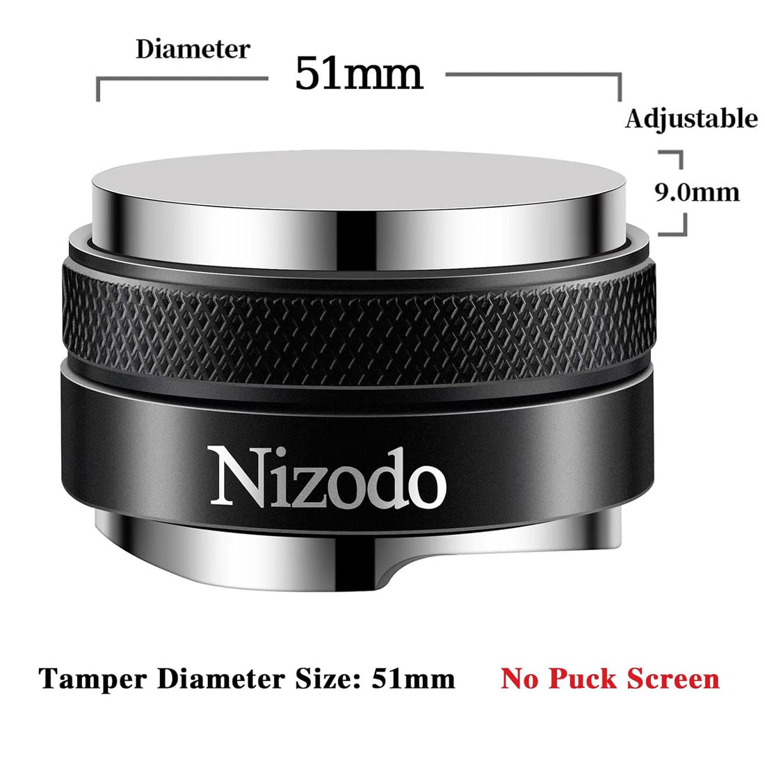 Espresso Coffee Tamper with Puck Screen, Nizodo 51mm Coffee Distributor and Tamper Dual Head Coffee Leveler Adjustable Depth Fits for 51mm Portafilter, Espresso Hand Tampers Accessories