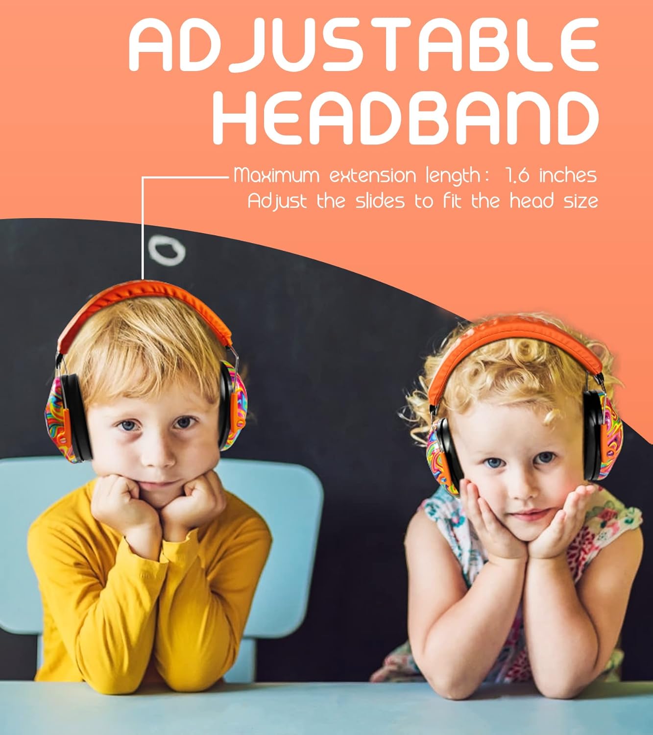 PROHEAR 032 2 Pack Kids Ear Protection, NRR 25dB, Adjustable Headband Safety Earmuffs for Sports Events, Concerts, Airports