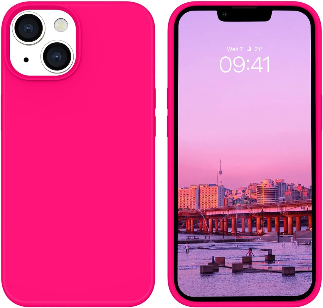 BENTOBEN Compatible with iPhone 14 Case, Soft Silicone Gel Rubber Bumper Microfiber Lining Hard Back Shockproof Protective Phone Cover for iPhone 14 6.1", Hot Pink