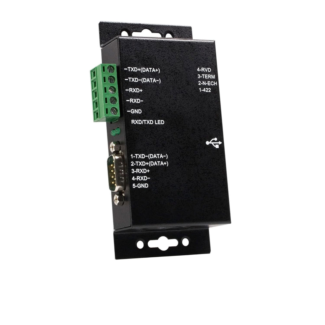 StarTech.com 1 Port Metal Industrial USB to RS422/RS485 Serial Adapter with Isolation ICUSB422IS (Black)