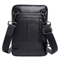 Hebetag Small Leather Sling Shoulder Bag Messenger Pack for Men Women Outdoor Travel Business, #05black(s), 17cm(W)x6cm(D)x24cm(H)(6.69x2.36x9.44") approx;