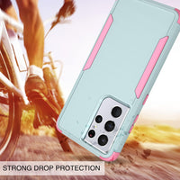 BENTOBEN Samsung Galaxy S21 Ultra Case, 3 in 1 Heavy Duty Rugged Hybrid Shockproof Hard PC Soft TPU Bumper Non-Slip Protective Phone Cases Cover for Samsung Galaxy S21 Ultra 2021 6.8 Inch, Green/Pink