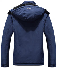 DLGJPA Women's Mountain Waterproof Ski Jacket Hooded Windbreakers Windproof Raincoat Winter Warm Snow Coat, Dark Blue 03, Medium