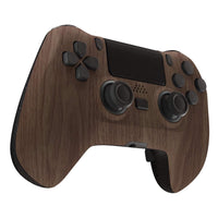 eXtremeRate Wood Grain Decade Tournament Controller (DTC) Upgrade Kit for PS4 Controller JDM-040/050/055, Upgrade Board & Ergonomic Shell & Back Buttons & Trigger Stops - Controller NOT Included