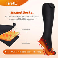 FirstE Heated Socks for Men Women Rechargeable Washable, APP Control 5000mAh Battery Heated Socks, 4 Heating Settings Electric Socks Foot Warmer for Camping Hiking Biking Skiing Hunting Outdoor Work