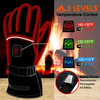 Autocastle Heated Gloves for Women and Men,7.4V Rechargeable Battery Operated Gloves Washable Electric Heated Hand Warmer