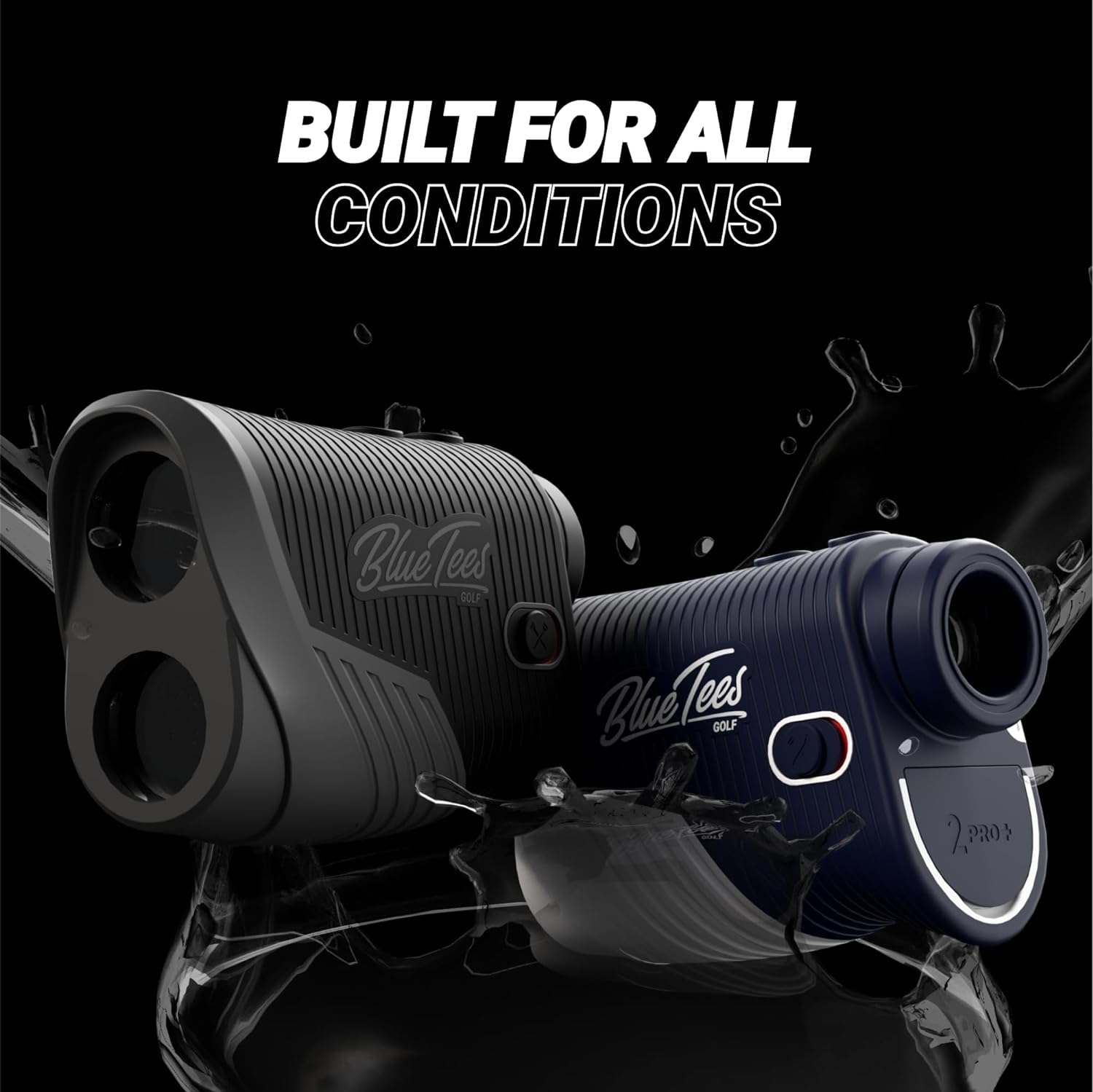 Blue Tees Golf - Series 2 Pro+ Laser Rangefinder with Slope Switch - 800 Yards Range, Slope Measurement, Flag Lock with Pulse Vibration, 6X Magnification - Black