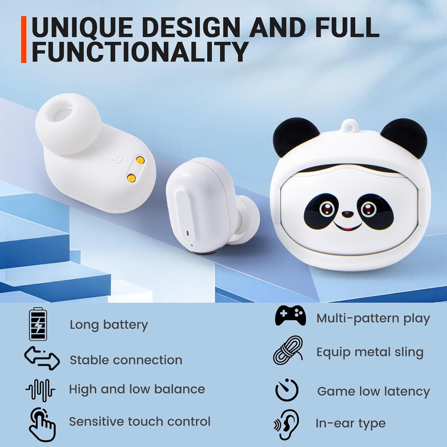 Kids Wireless Earbuds with Rotating Chaging Case Wireless – Close-up Detail