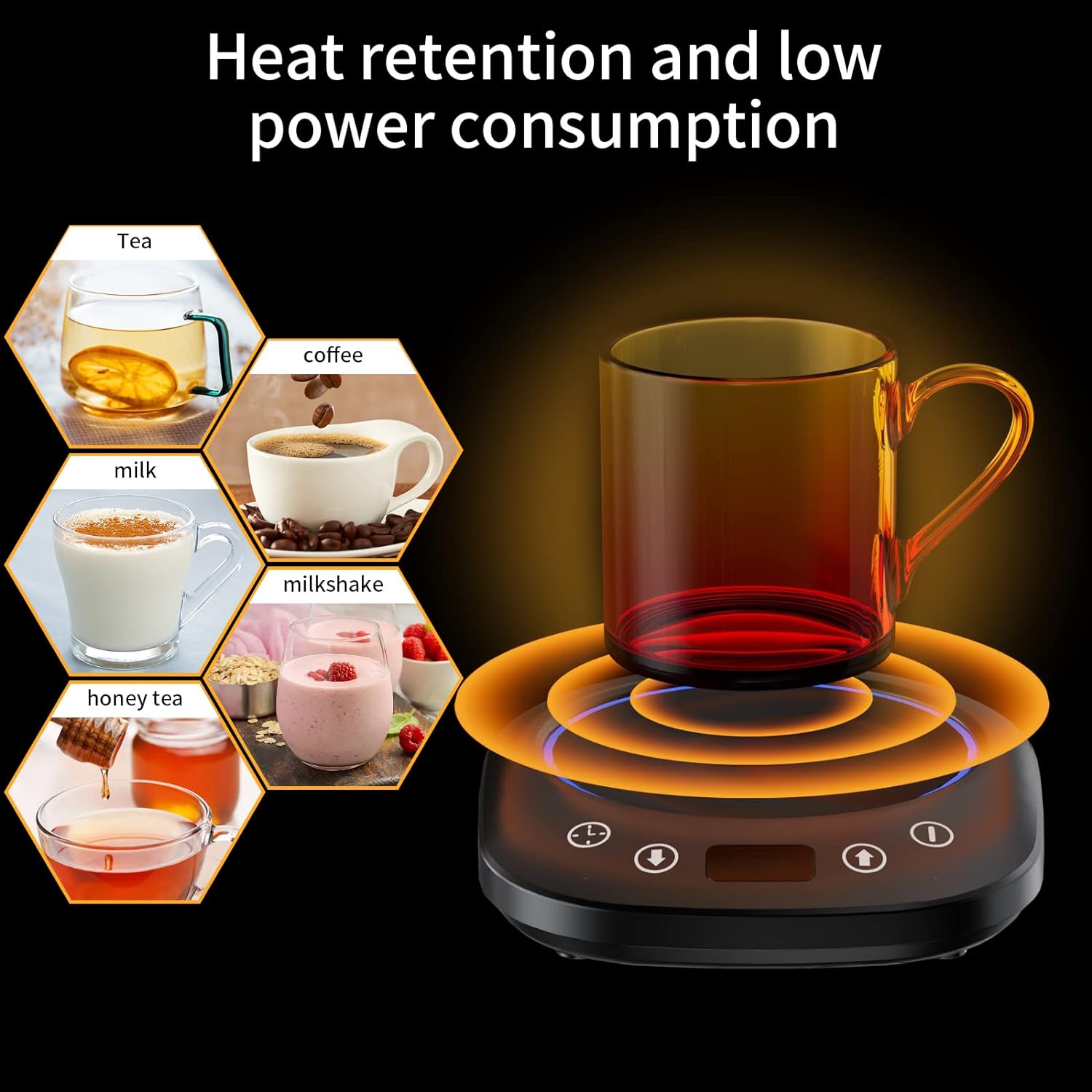 Coffee Mug Warmer Electric Cup Warmer for Office Desk Use Auto Shut Off Temperature Settings 9 Hour Timer Settings Smart Coffee Warmer Plate Milk Tea Water (No Cup)
