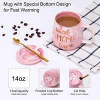 Coffee Mug Warmer & Best MOM Ever Mug Set, Electric Cup Warmer for Desk Office Home, Beverage Warmer with 2 Temperature Setting, 8-Hours Auto Shut Off, Best Mothers Day Mom Gifts from Daughter Son