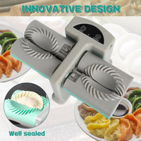 Electric Dumpling Maker Machine, 2 Size Double Head Automatic Dumpling Maker Machine Household Quick Dumpling Forming Making Tool for Kitchen Pierogi Dumpling Making