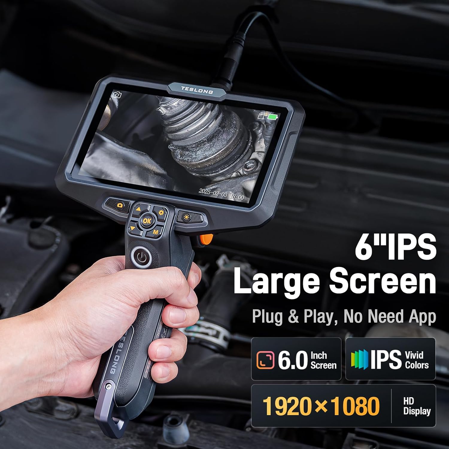 Teslong Ultra-Thin 3.9mm Industrial Endoscope with Lights – Close-up Detail