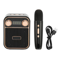 Cuifati Karaoke Machine for Kids, Portable Bluetooth Speaker with Hi-Fi Stereo Sound with Microphone, Bluetooth Card Headphones, Three Modes (Black)