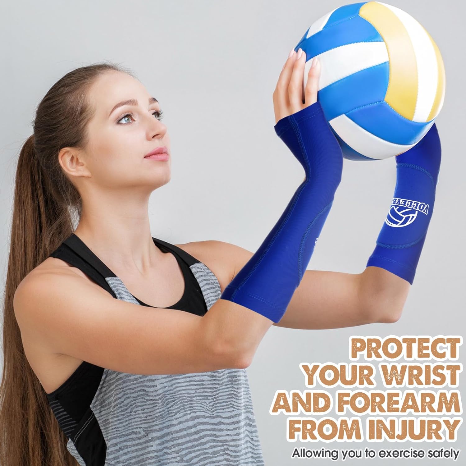 Breathffy 6 Pairs Volleyball Knee Pads and 6 Pairs Volleyball Padded Passing Sleeves Protective Knee Brace Forearm Elbow Sleeve for Youth Teen Train Accessories