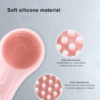 Electric Facial Cleansing Brush, Rechargeable Electric Face Scrubber Brush, Waterproof Vibration Heating for Home Use