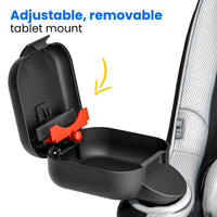 Integral Kid's Console - Car Seat Cup Holder Storage Container with Latch and Tablet Mount