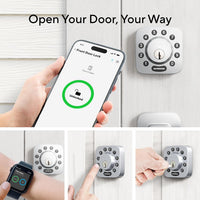 ULTRALOQ U-Bolt WiFi Smart Lock with Built-in WiFi, 7-in-1 Keyless Entry Door Lock with Door Sensor, Works with Alexa, Google Home, WiFi Deadbolt, Door Status Alert, Remote Control, Commercial Level