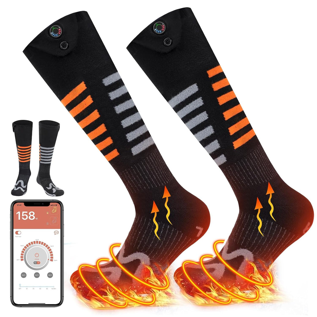 Heated Socks for Men Women - Electric Socks for Men Rechargeable Battery Heating Socks Unisex Foot Warmers Heat Socks-Winter Warm Thermal Socks for Outdoor Riding Camping Hiking Motorcycle Skiing