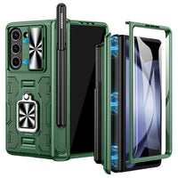 Caka for Galaxy Z Fold 5 Case, Samsung Galaxy Fold 5 with S Pen Holder & Screen Protector, Galaxy Fold 5 Case with Stand & Slide Camera Cover Protection,Case for Fold 5 Phone Case 5G-Green