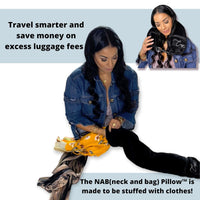 The Nab(Neck and Bag) Pillow Stuffable with Clothes - Extra Storge Without The Extra Fees! A Free Travel Carry-On That fits 3+ Days Worth of Items