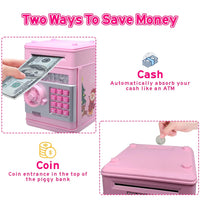 PhilaeEC Kids Piggy Bank Toy for Girls Boys (Xmas-Pink)