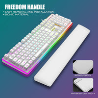 RGB Gaming Keyboard and Mouse Combo,87 Key Gaming Keyboard USB Wired RGB Backlit Gaming Keyboard Mechanical Feeling with Gaming Mouse, White Keyboard Wired Set for PC MAC Chrome PS4 Xbox Laptop