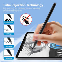 iPad 10th/9th/8th Generation 10.2" Stylus Pencil with Palm Rejection,Type C Charge 1.5mm POM Tip Active Drawing Writing Pen Compatible with Apple Pencil for iPad Pen 10.2-Inch 10th/9th/8th Black