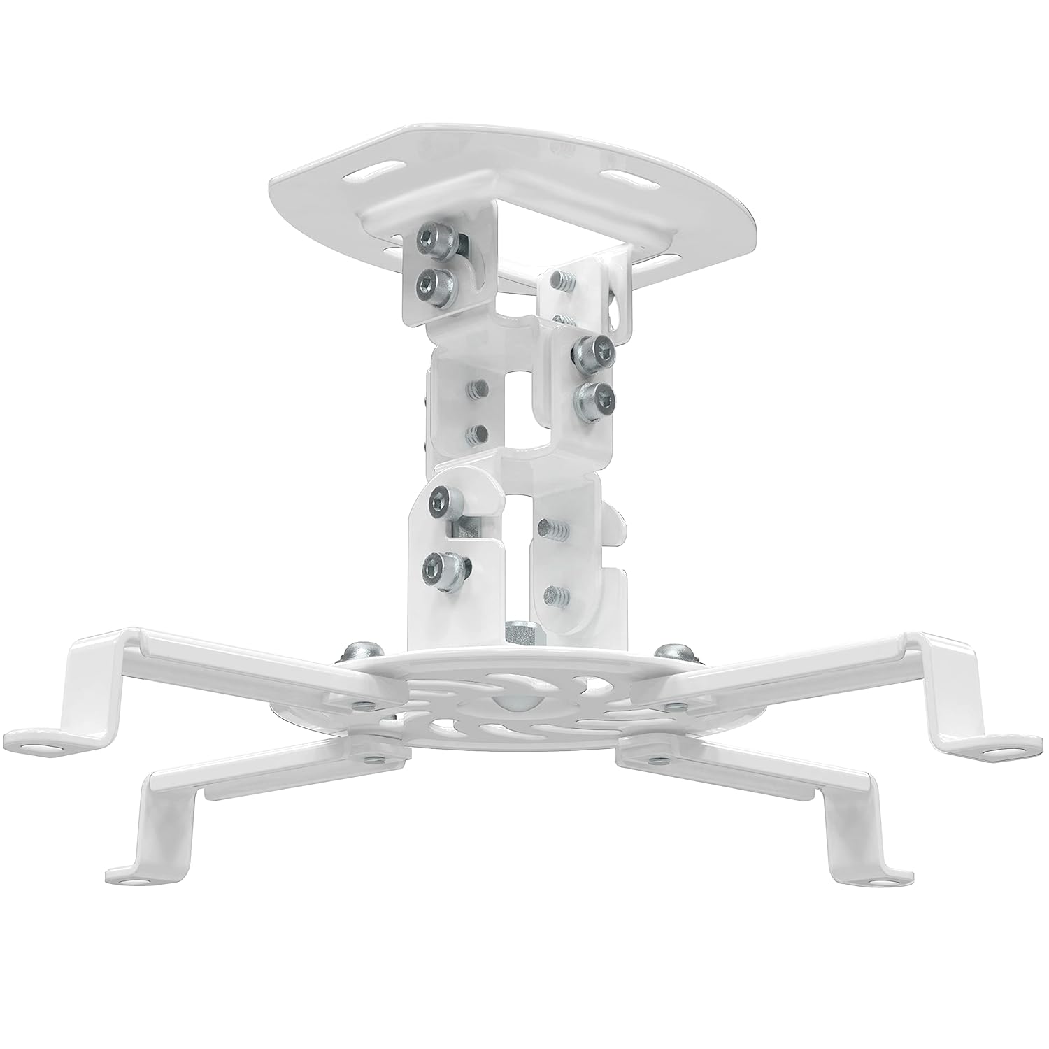 WALI Universal Projector Mount Bracket Low Profile Multiple Adjustment Ceiling, Hold Up To 30 Lbs. (Pm-002-Wht), White