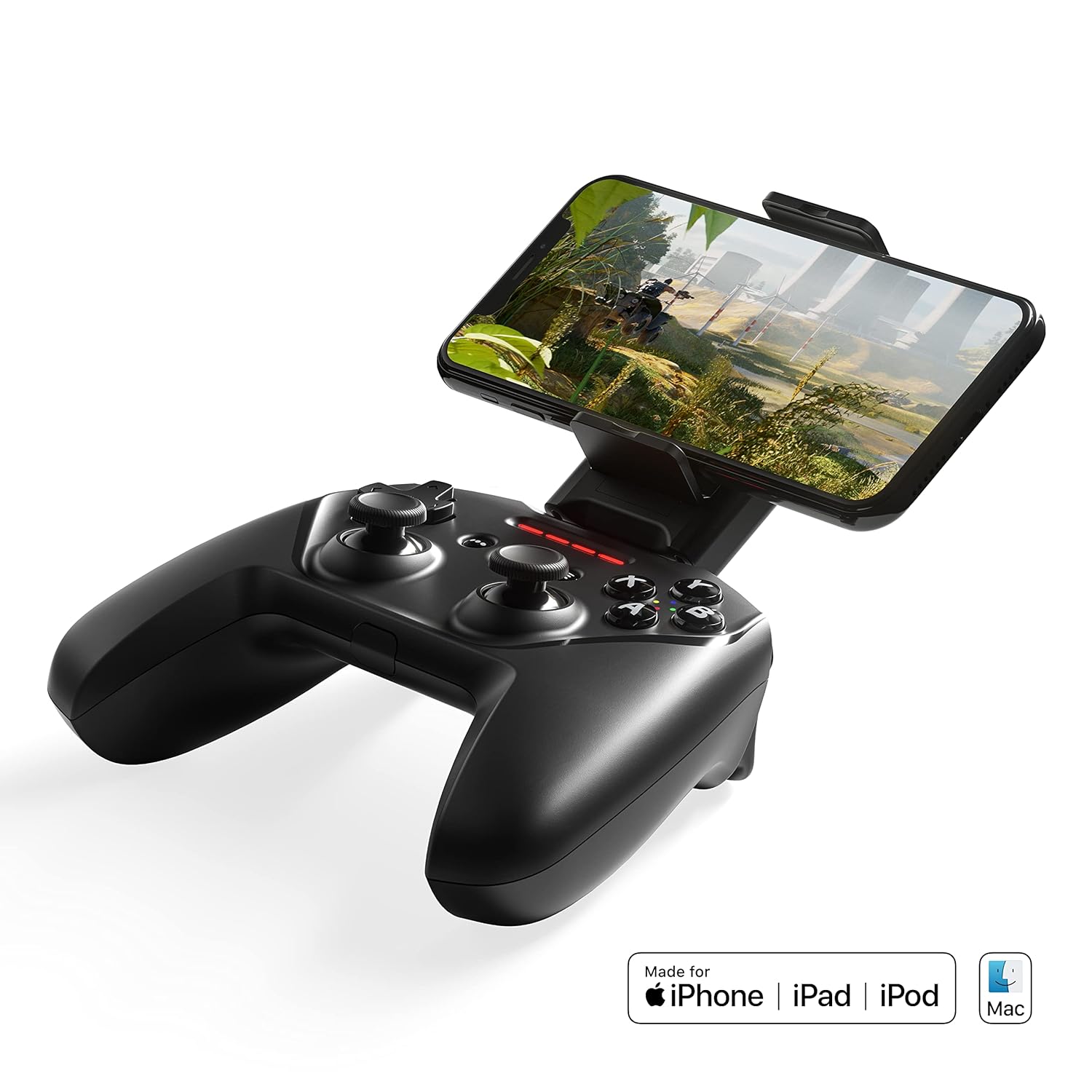 SteelSeries Nimbus+ Bluetooth Mobile Gaming Controller with iPhone Mount, 50+ Hour Battery Life, Apple Licensed, Made for iOS, iPadOS, tvOS