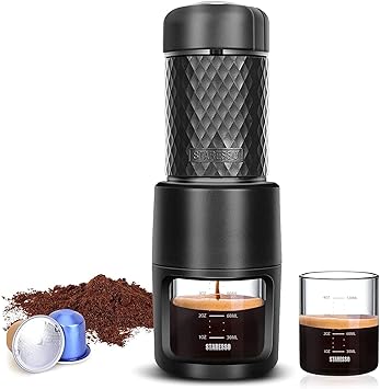 STARESSO Espresso Coffee Maker, Red Dot Award Winner Portable Espresso Cappuccino,Quick Cold Brew Manual Coffee Maker Machines All in One