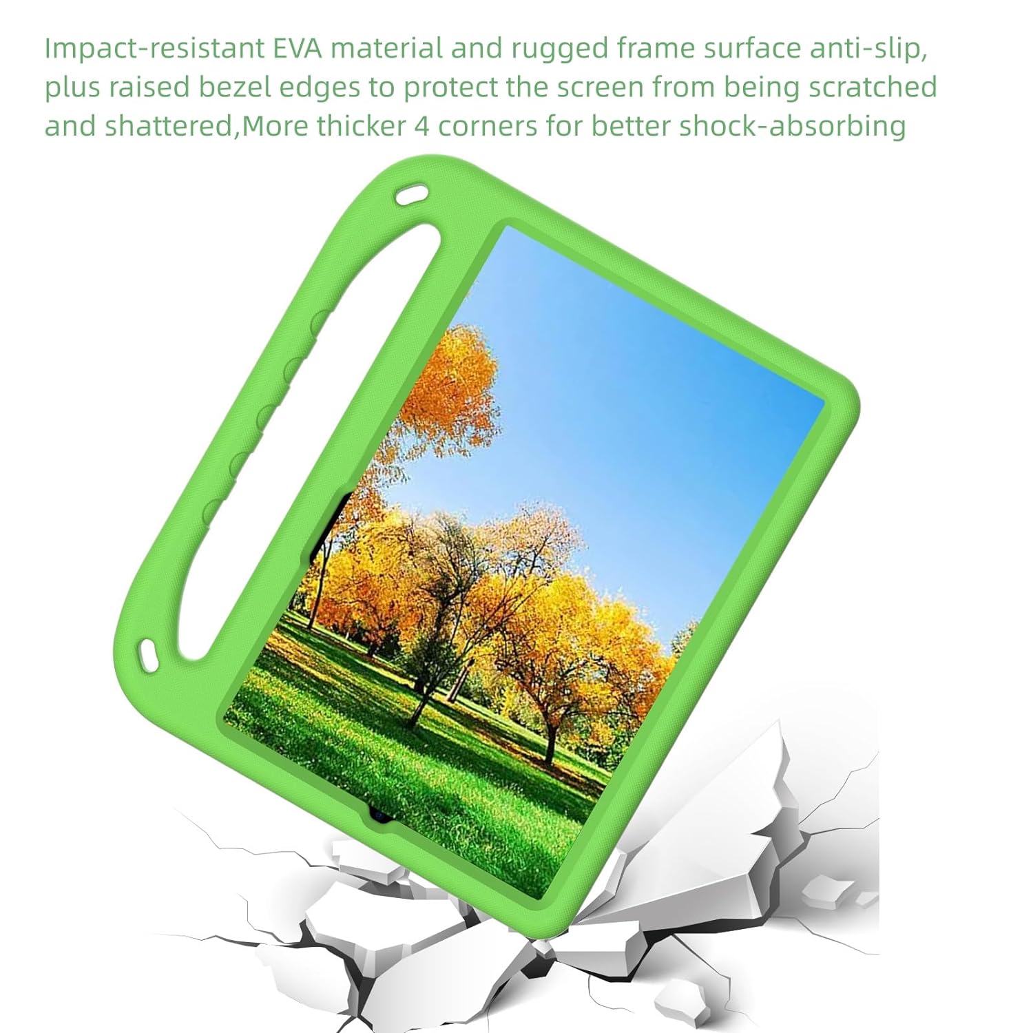 Sfulatdc Kids Case with Handle and Kickstand Shockproof Full Protection Cover Lightweight for Xiaomi Redmi Pad SE 11 inch Green