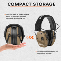 PROHEAR 030 Upgraded Bluetooth Electronic Shooting Hearing Protection Muffs with GEP02 Gel Ear Pads, Noise Reduction Sound Amplification Headsets for Gun Range, Hunting, Gifts for Women Man - Brown