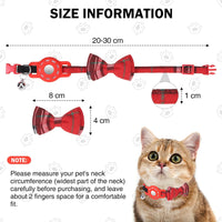 DILLYBUD Airtag Cat Collar with Bells and Bowtie - Cute Safety Elastic Band Adjustable Pet Collars with Waterproof Airtag Holder -GPS Tracker Cat Collars for Girl Boy Cats, Kitten and Puppies