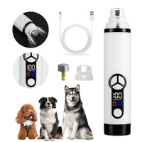 Aisining Dog Nail Grinder with 2 LED Lights - New 3-Speed Powerful Electric Pet Nail Trimmer, Professional, Quiet Painless, Suitable for Paw Grooming & Care for Small, Medium, and Large Dogs and Cats