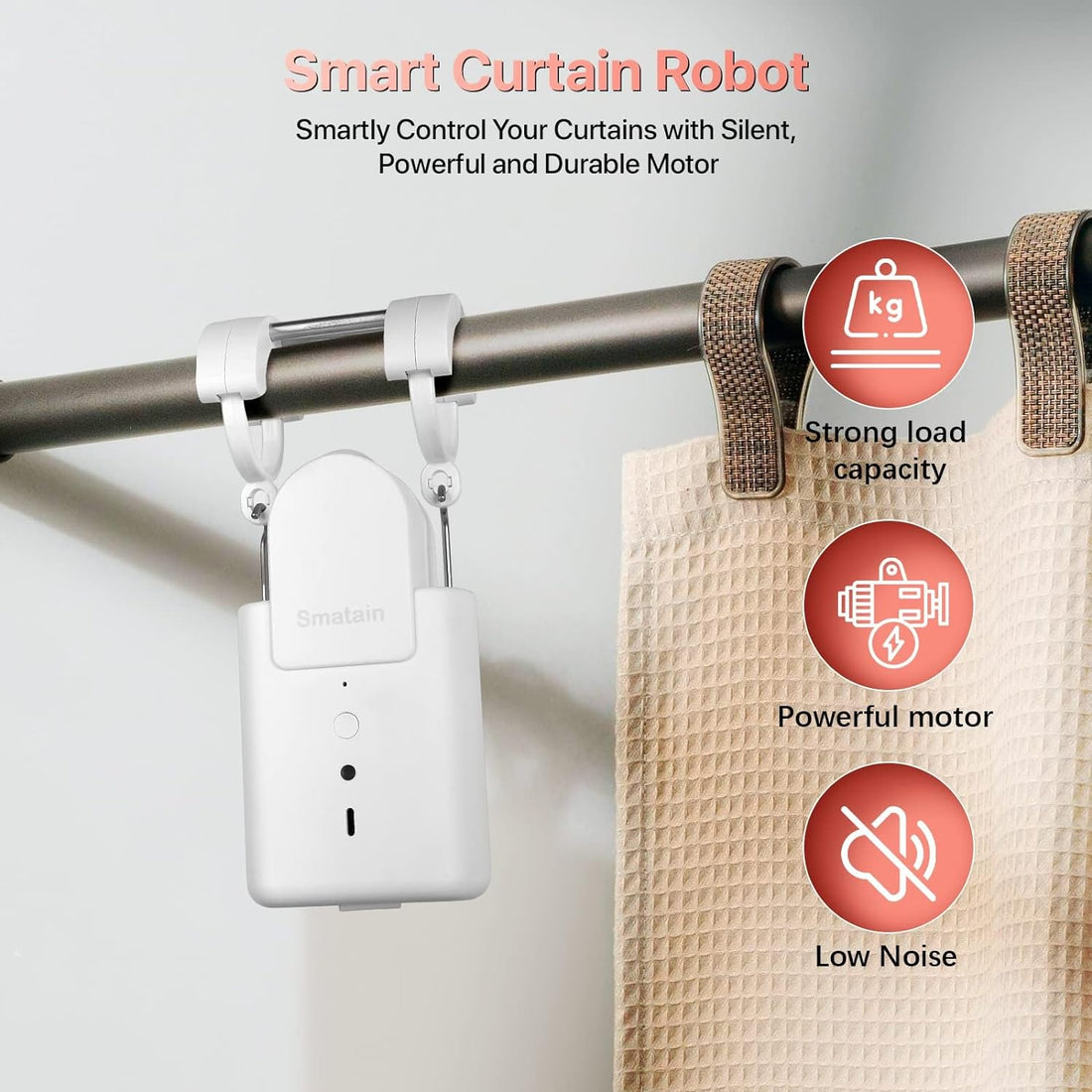 Automated Curtain Opener Robot - Smart Home Device with Remote Control, Timer Switch, Voice Control, Manual Control