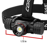 Coast XPH34R 2075 Lumen USB-C RECHARGEABLE-DUAL POWER LED Headlamp with PURE BEAM TWIST FOCUS and Magnetic Base