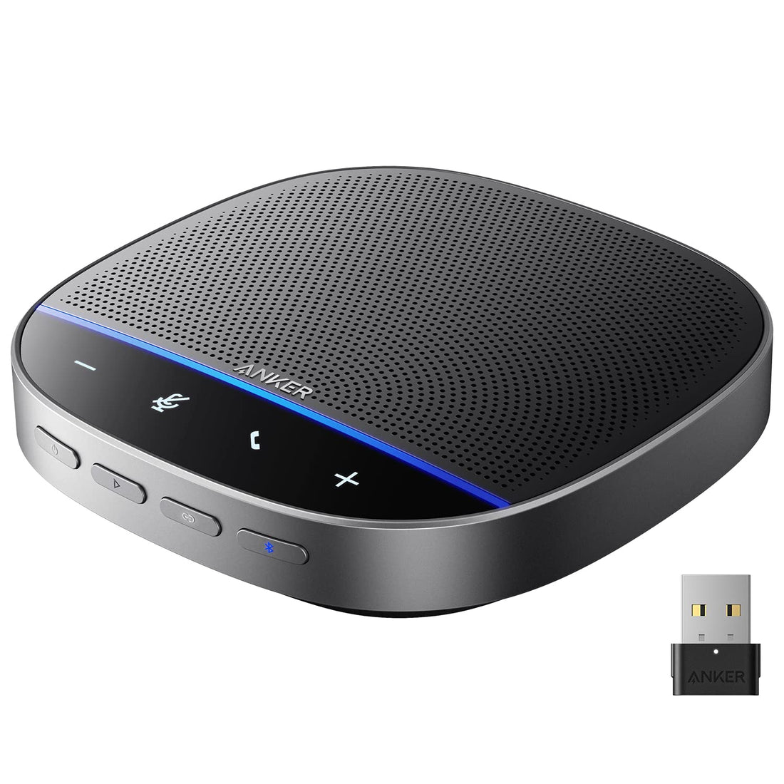 Anker PowerConf S500 Speakerphone with Zoom Rooms Certification, USB-C Conference Speaker, Bluetooth Speakerphone for Conference Room, Conference Microphone with Premium Voice Pickup