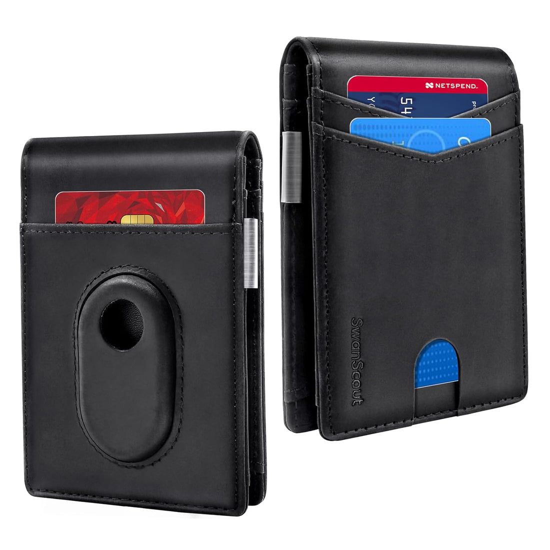 SwanScout Wallet for Galaxy SmartTag, Black, for SmartTag2, Wallets With a Tracker Holder