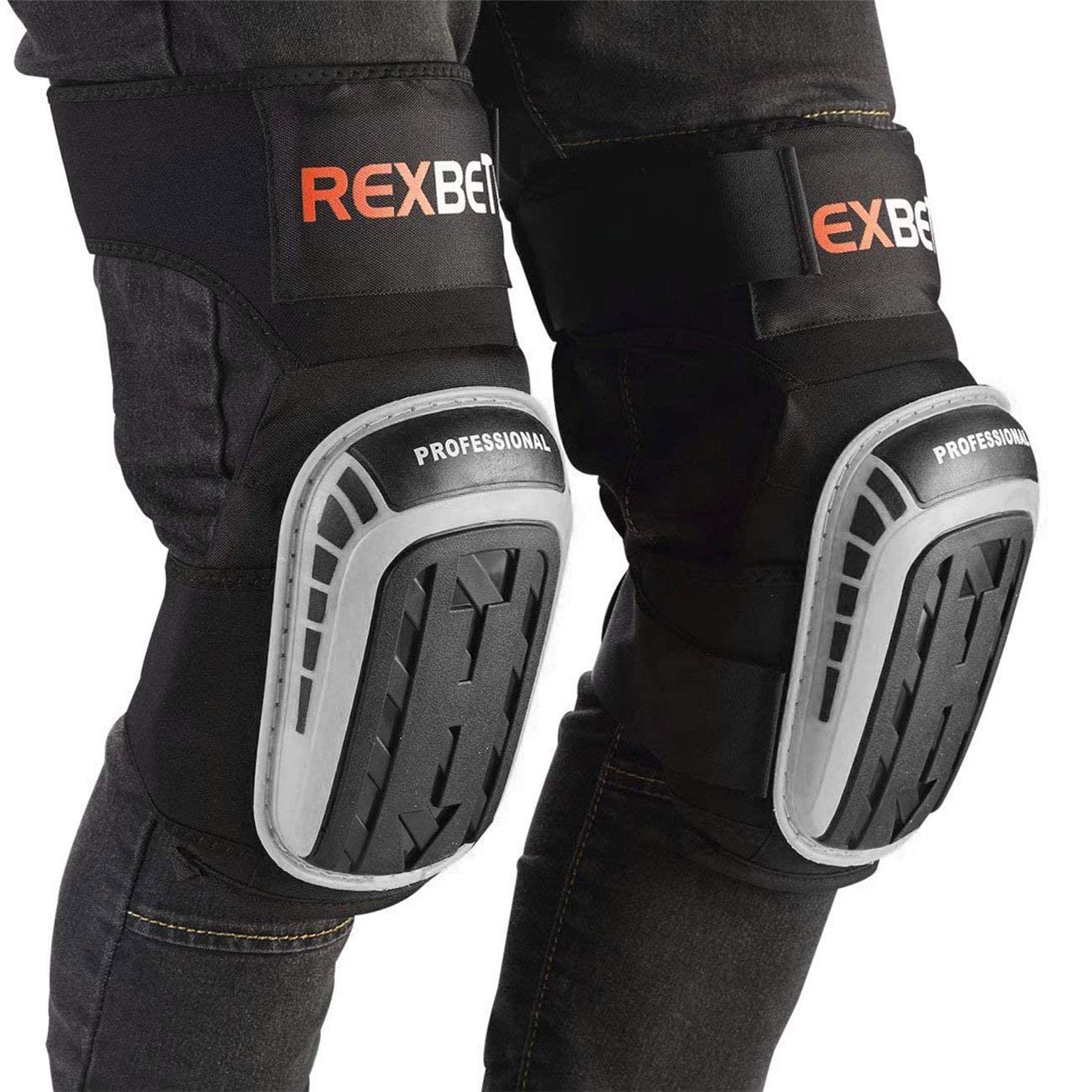 REXBETI Gray Knee Pads for Work, Construction Knee Pads for Men