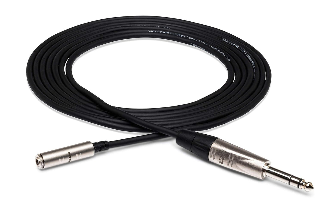 Hosa HXMS-025 3.5 mm TRS to 1/4 in TRS Pro Headphone Adaptor Cable 25ft