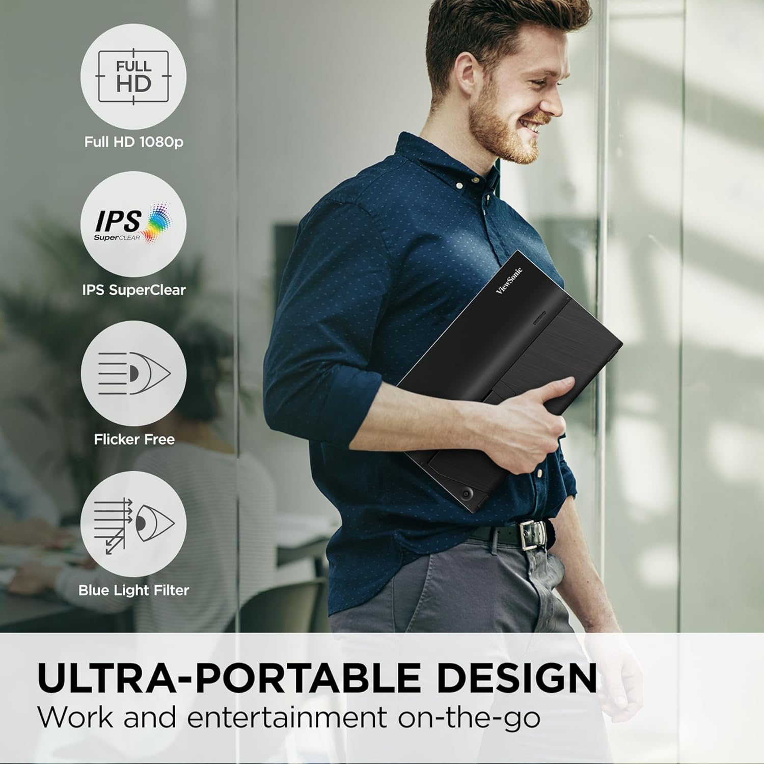 ViewSonic VA1655: 15.6 Inch 1080p Portable IPS Monitor – Side View