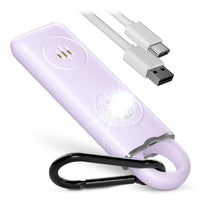 USB Rechargeable Personal Alarm Keychain for Women Protection – Safety 130 dB Siren Sound Whistle with LED Light – Emergency Security Alert Pull Pin Noise Maker Key Chain by WETEN (Lavender)