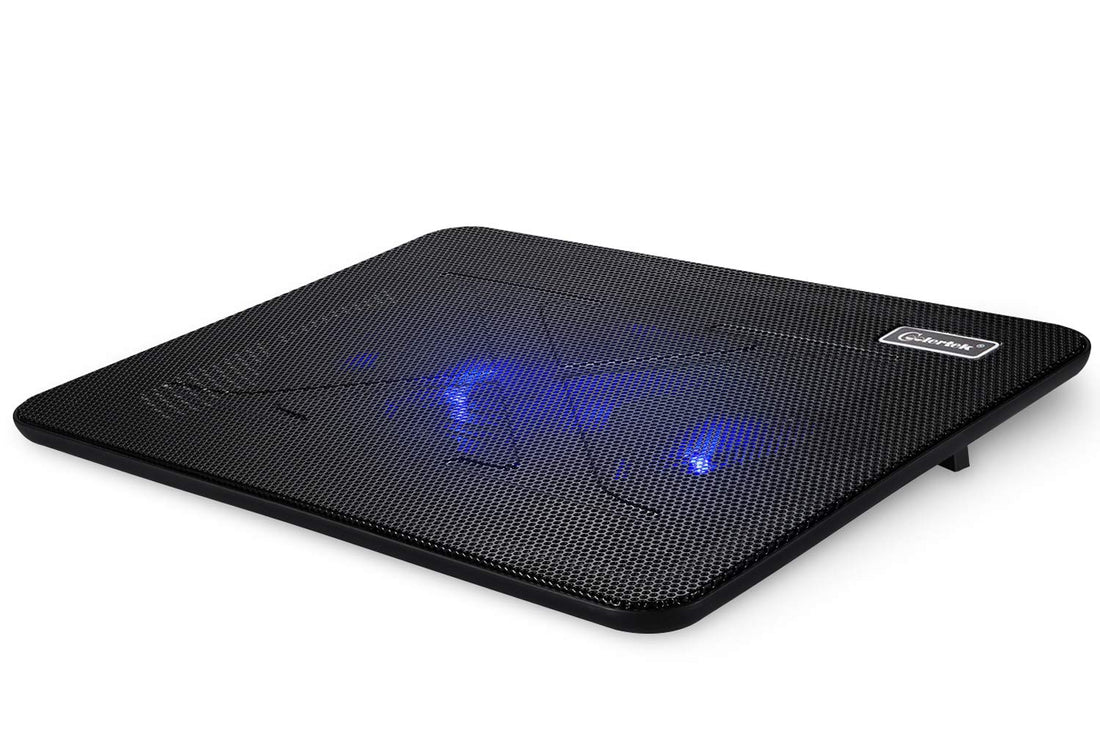 Laptop Cooling Pad, Coolertek Portable Slim Quiet Laptop Notebook Cooler Cooling Pad Stand with 2 Blue LED Fans, USB Powered, Adjustable Angled, Fits 11-14 Inche