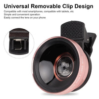 2 in 1 Cell Phone Lens Kit, 0.45X Wide Angle 12.5X Macro Phone Camera Lens, Professional Cell Phone Lens with Clip, Detachable HD Lens with Storage Bag, Compatible with Phones and Tablets(Rose Gold)