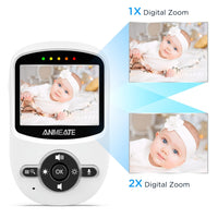 ANMEATE Video Baby Monitor with Digital Camera, Digital 2.4Ghz Wireless Video Monitor with Temperature Monitor, 960ft Transmission Range, 2-Way Talk, Night Vision, High Capacity Battery
