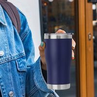 DOMICARE 20oz Tumbler with Lid Stainless Steel Tumblers Bulk, Double Wall Vacuum Insulated Coffee Travel Mug Powder Coated Tumbler, Navy