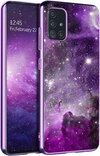 BENTOBEN Samsung A71 5G Case, Slim Fit Glow in The Dark Shockproof Hybrid Hard PC Soft TPU Bumper Anti Scratch Sturdy Non Slip Protective Cover for Samsung Galaxy A71 5G 2020, Nebula