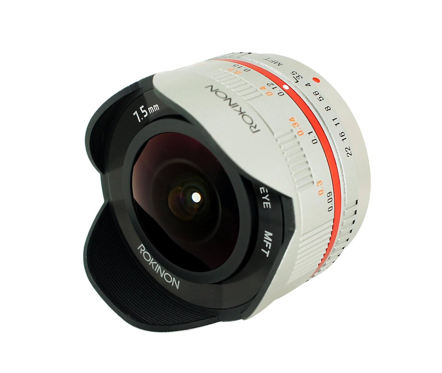 Rokinon FE75MFT-S 7.5mm F3.5 UMC Fisheye Lens for Micro Four Thirds (Olympus PEN and Panasonic),Silver