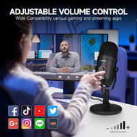 Podcast Microphone for iPhone, MTPHOEY Professional USB Microphone for PC/iPad/PS4/iOS/Android,Computer Mic with Noise Cancelling,Asmr Microphone Plug and Play for Streaming,Podcast,Recording,Gaming